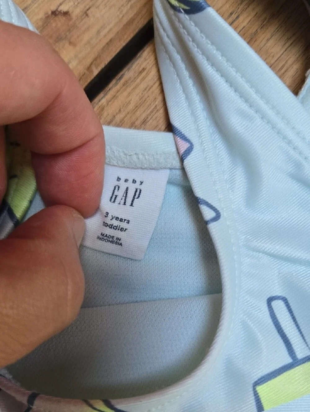 🍡 Baby GAP Light Blue Popsicle Ruffle One-Piece Swimsuit